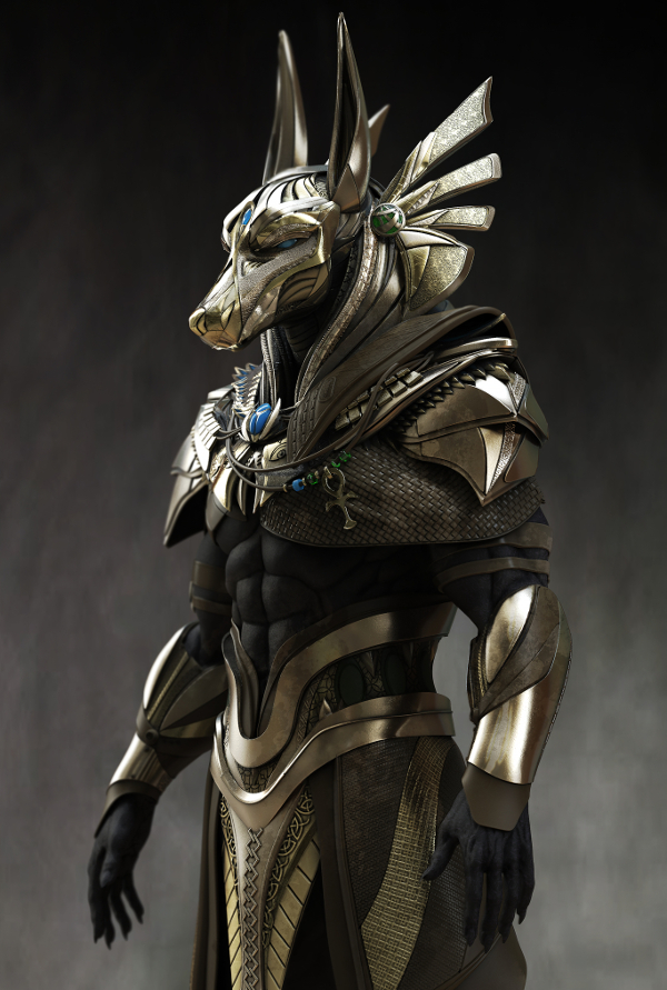 golden coloured Anubis style Jaffan power armour from Stargate